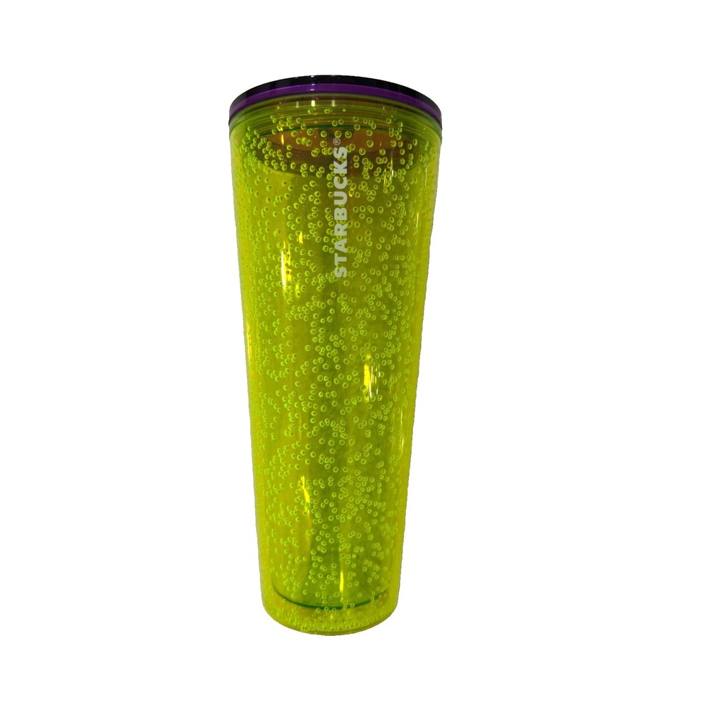 Starbucks‎ Tumbler 2023 Yellow Bubbler Purple Lid Neon Cup